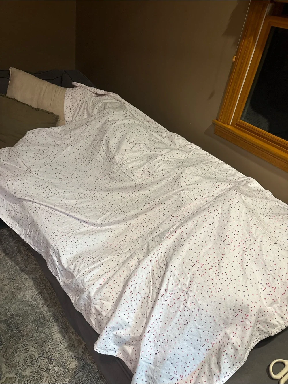 100% Cotton Pink Purple Polka Dot Flannel Sheets Twin